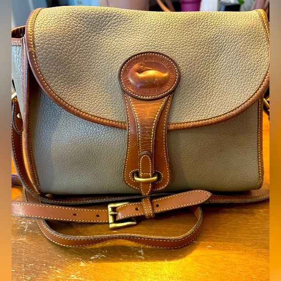 Dooney & Bourke Handbags - Dooney & Bourke Vintage Leather Crossbody Gray Brown Leather Essex Purse
